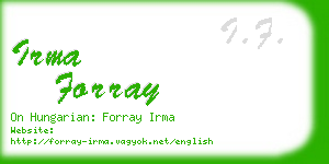 irma forray business card